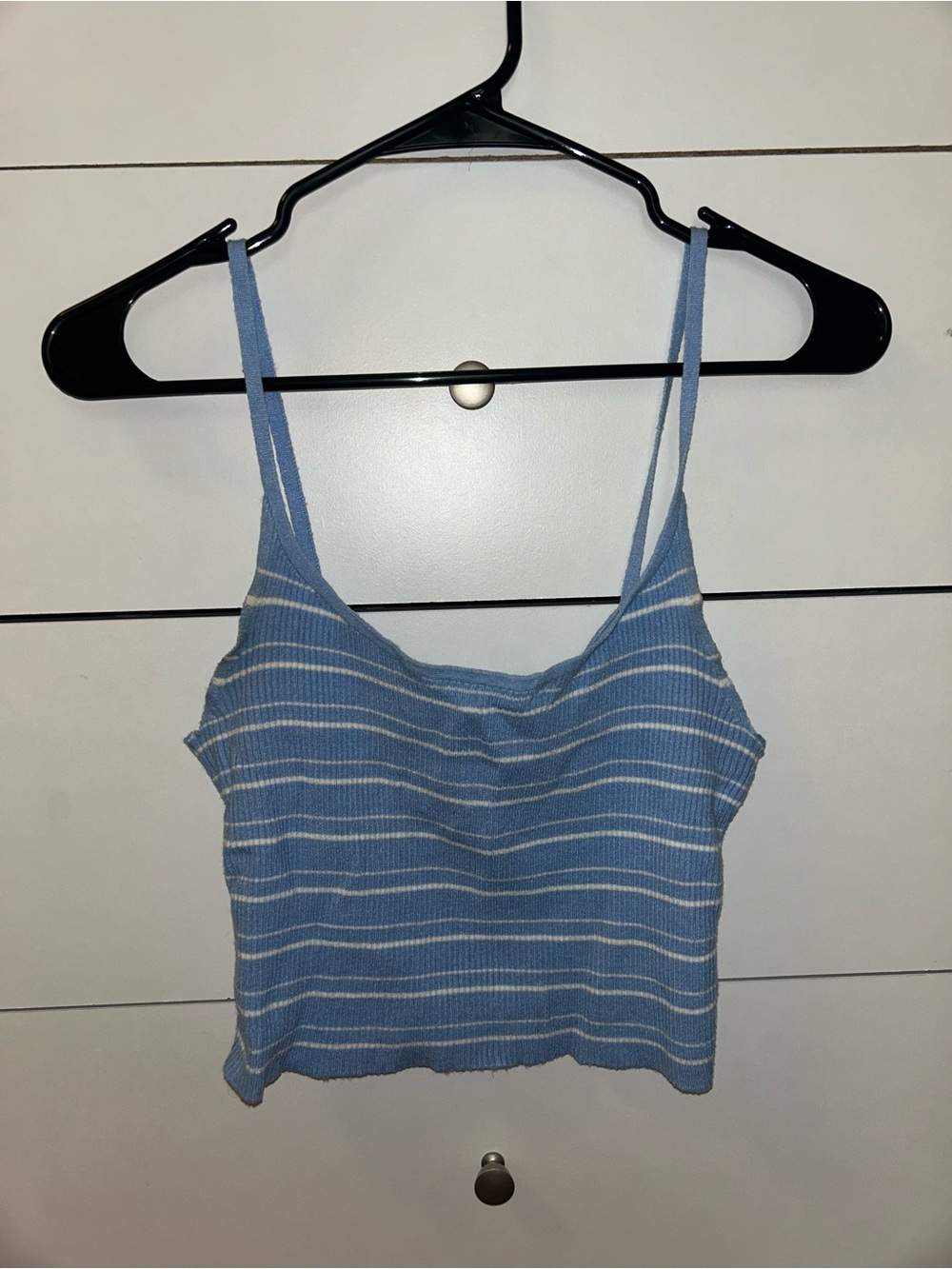 LA Hearts Light Blue & White Striped Ribbed Cami